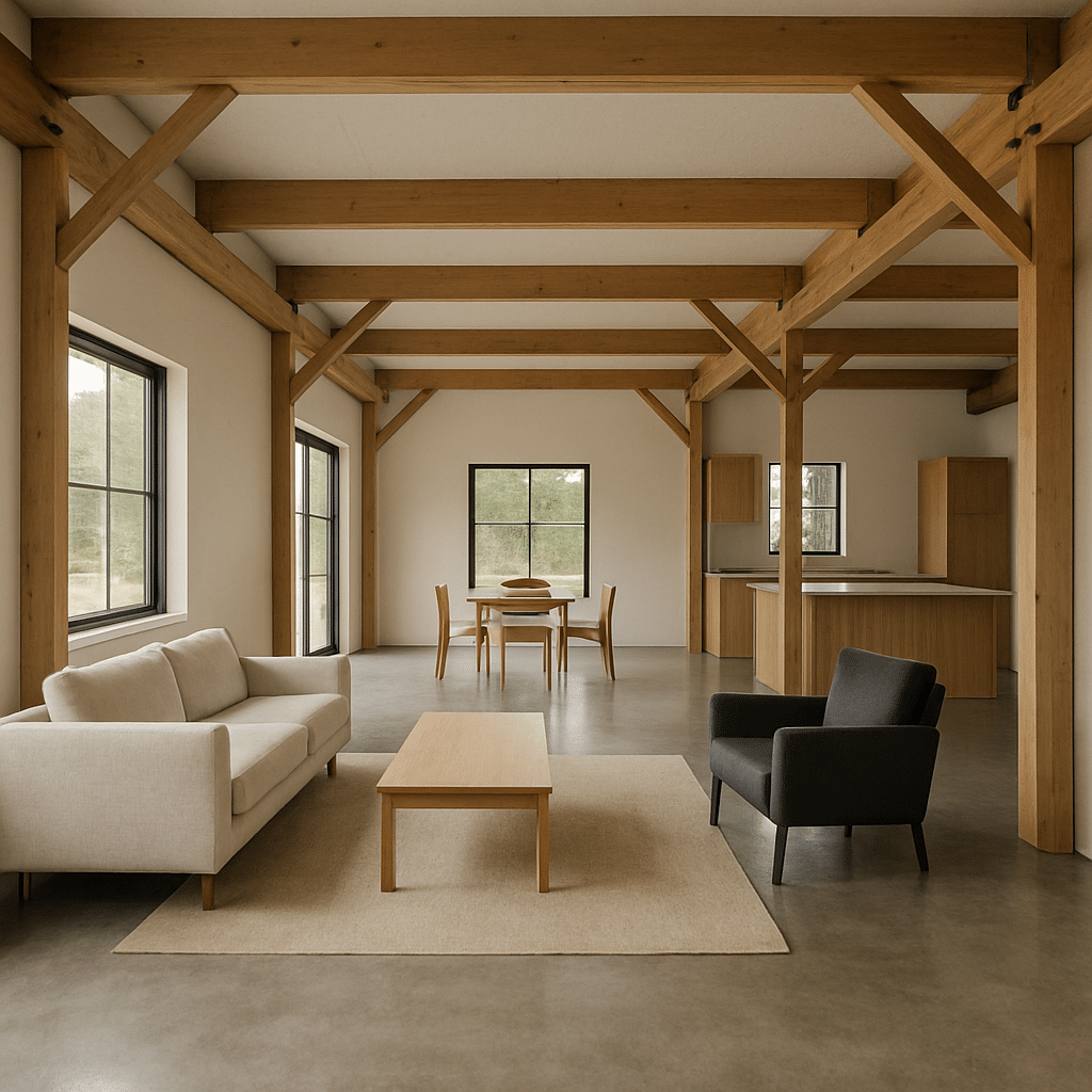 Modern barndo open-plan living
