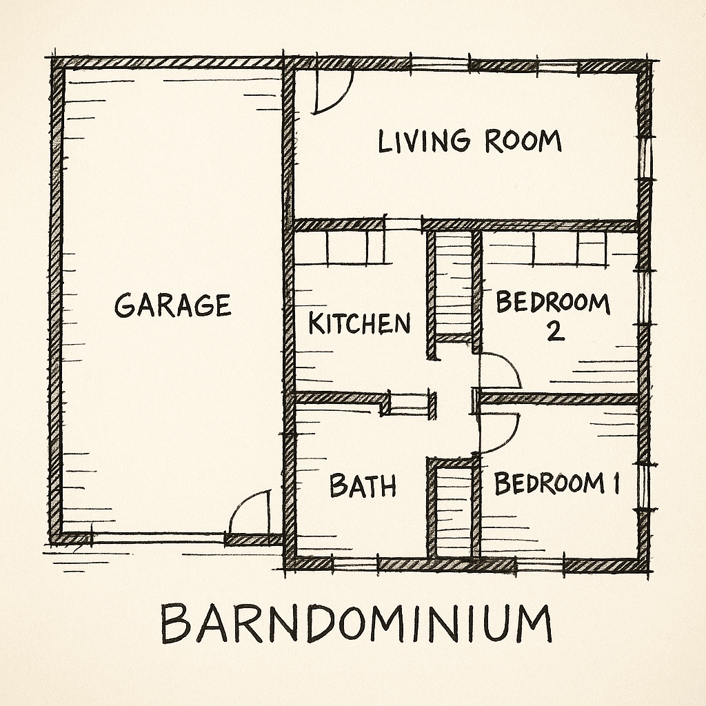 Barndominium floor plan drawing