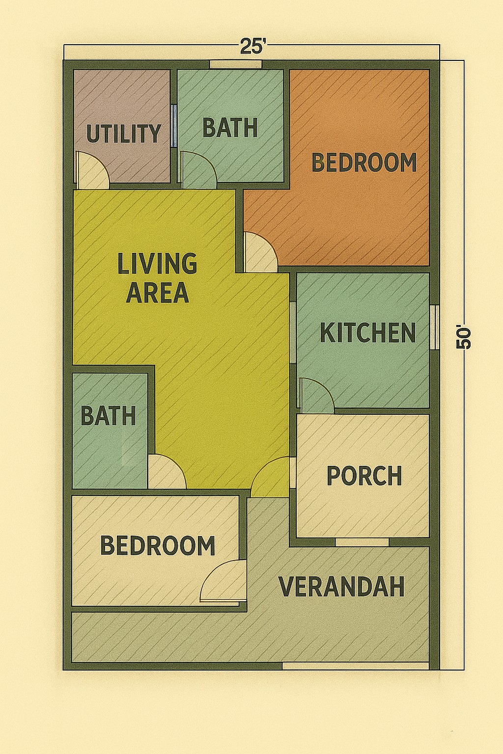 under 1500 sq ft barndominium floor plan diagram