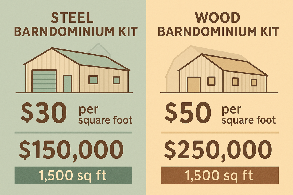 barndominium kit price comparison 2025