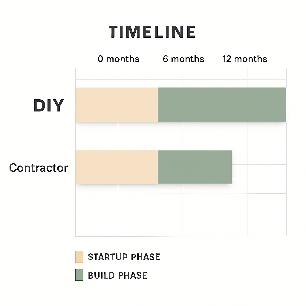 DIY vs contractor timeline chart