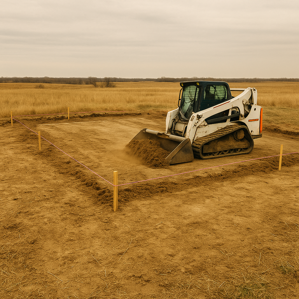 Barndominium construction site preparation