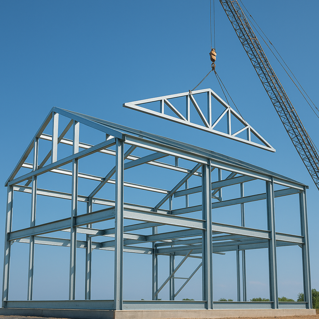 barndominium construction steel frame
