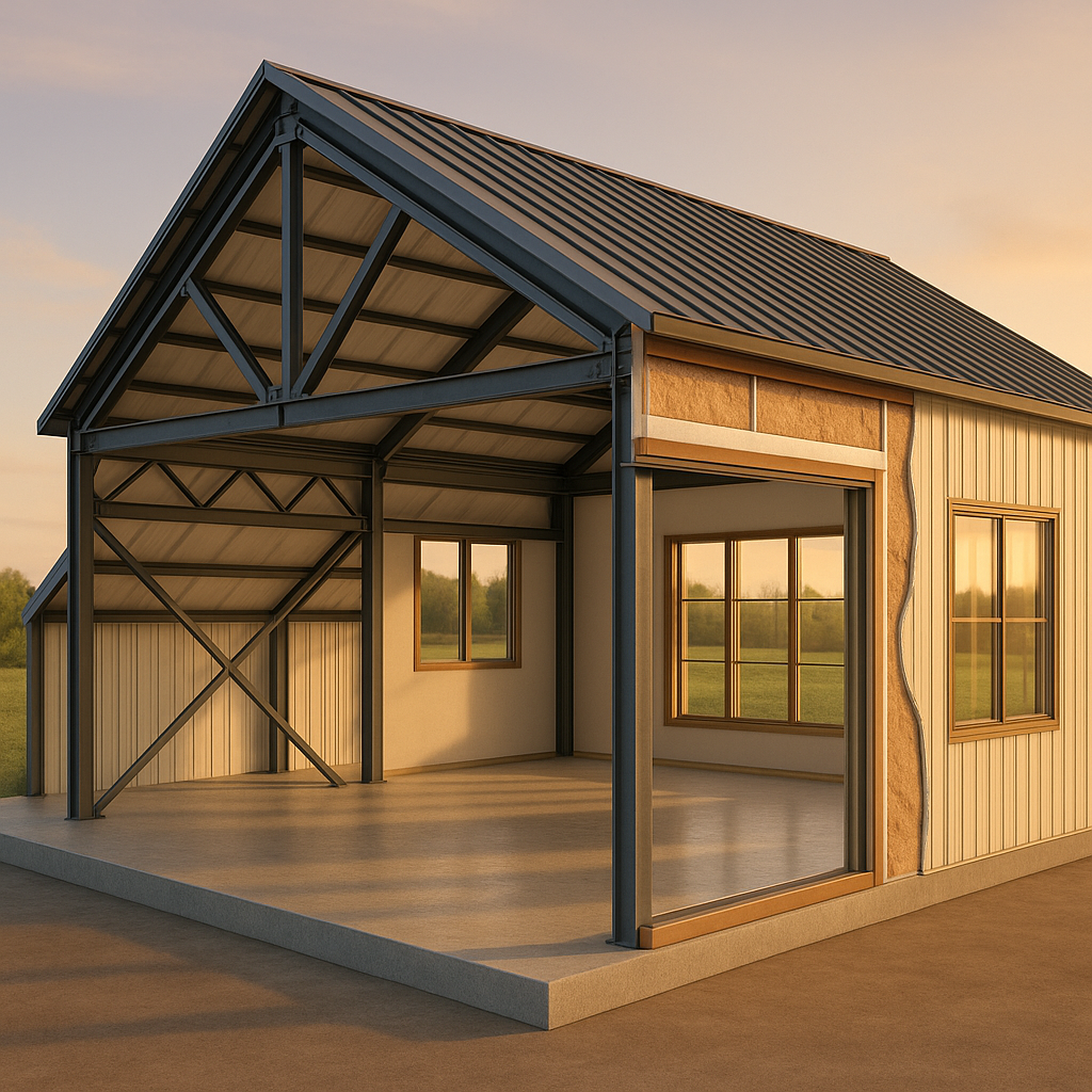 “Steel-frame anatomy of a barndominium”