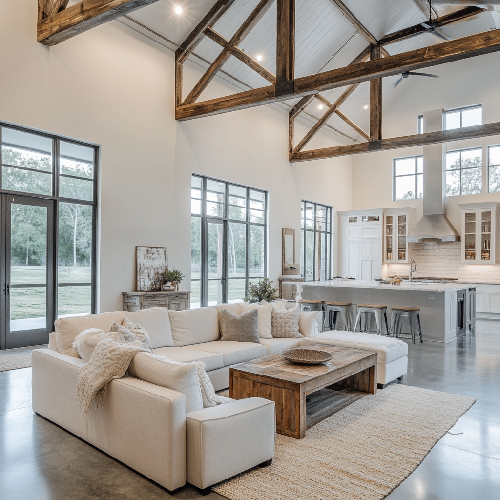 interior view with exposed steel framing