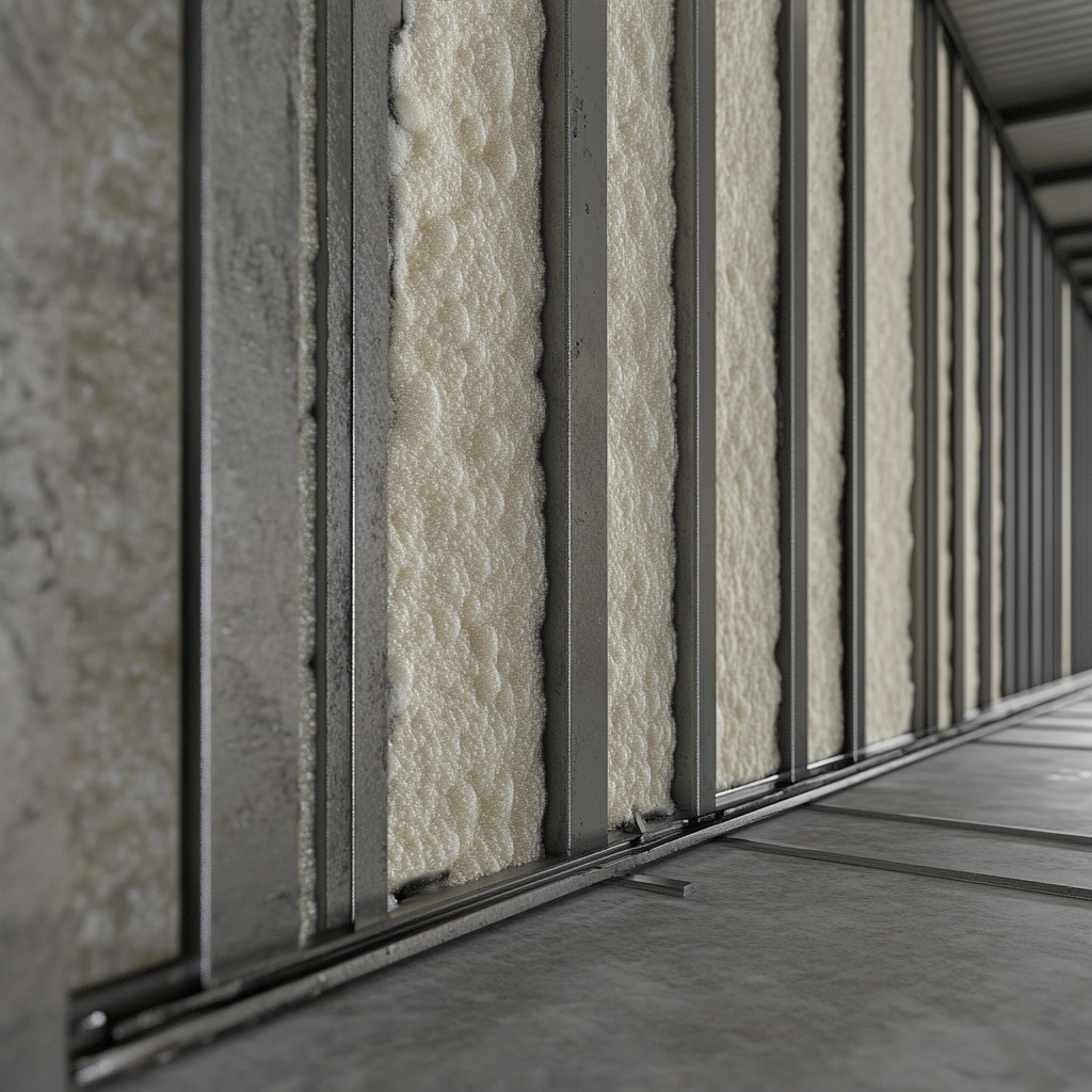 barndominium spray foam insulation detail